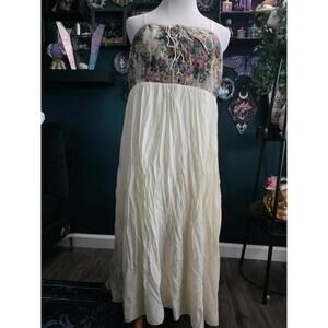 Fairycore dress with floral lace up corset front